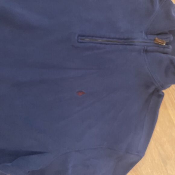 Vintage Y2K Polo Ralph Lauren Men's Navy Blue Pullover Quarter Zip Size XXL - Picture 5 of 10